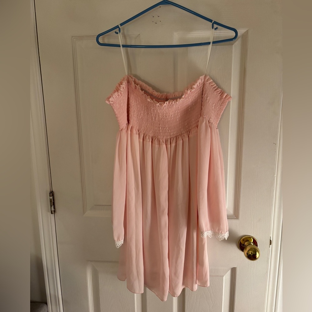 Pink Off-Shoulder Dress